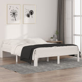 Bed Frame without Mattress White Solid Wood 150x200cm King Size 810371
