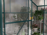6 x 2.5ft Polycarbonate Greenhouse Walk-In Green House with Rain Gutter, Sliding Door, Window, T3398P323960