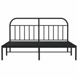 Bed Frame Black Powder-Coated Steel Double Bed Frame 353640