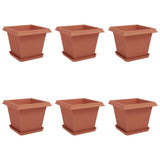 Plant Pots 6 pcs Brick Red 33 x 33 x 26 cm Plastic 3403294