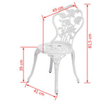 Bistro Chairs 2 pcs Cast Aluminium White 43176