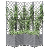 Garden Planter with Trellis Light Grey 80x80x136 cm PP 153276