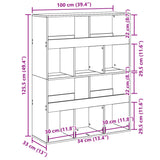 Room Divider Grey Sonoma 100x33x125.5 cm Engineered Wood 3309524