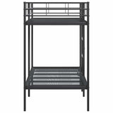 Bunk Bed without Mattress Black 90x190 cm Single Steel 42000321