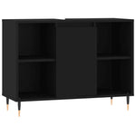 ZNTS 3 Piece Bathroom Furniture Set Black Engineered Wood 3190292