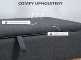 Linen Storage Ottoman Padded Footstool with Rubberwood Legs for Storage Box, Bed End, Shoe Bench, T3398P328178