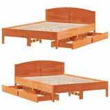Bed Frame without Mattress Wax Brown 120x190 cm Small Double Solid Wood Pine 3301841