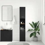 Bathroom Cabinet Black 30x30x183.5 cm Engineered Wood 802598