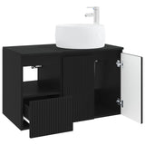 Bathroom Furniture Set 2 pcs Black Engineered Wood 3404095