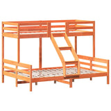 Bunk Bed without Mattress 90x200/140x200 cm Wax Brown Solid Wood 3207176