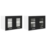 Hanging Cabinet 2 pcs Black Oak 60 x 31 x 40 cm Engineered Wood 884213
