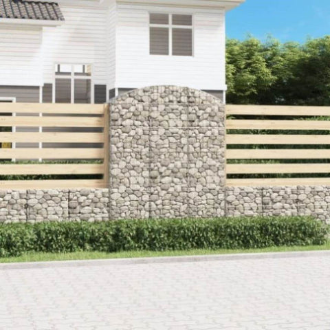 Arched Gabion Basket 150x50x180/200 cm Galvanised Iron 153459