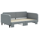 Daybed with Trundle and Mattresses Light Grey 90x190 cm Fabric 3196887