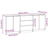 Sideboards 3 pcs Old Wood 60x30x70 cm Engineered Wood 3329225
