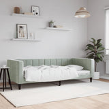 Day Bed without Mattress Light Grey 90x190 cm Single Velvet 354024