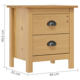 Bedside Cabinets Hill 2pcs 46x35x49.5cm Solid Pine Wood 288907