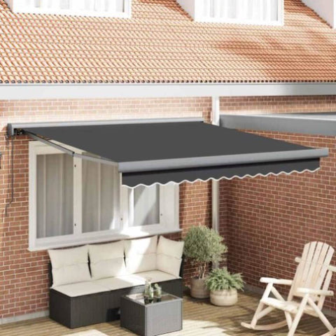ZNTS Retractable Awning Anthracite 300x250 cm Polyester 3329932