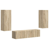TV Cabinet Set Wall-mounted 2 pcs Sonoma Oak Engineered Wood 3408972