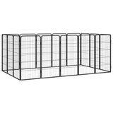 16-Panel Dog Playpen Black 50x100 cm Powder-coated Steel 3115960