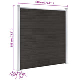 Fence Panel WPC 180x186 cm Black 148972
