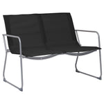 ZNTS 4 Piece Garden Lounge Set Fabric & Steel Black 44352