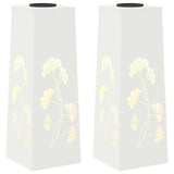 Solar LED Pathway Light 2 pcs White Cold Rolled Steel 879752