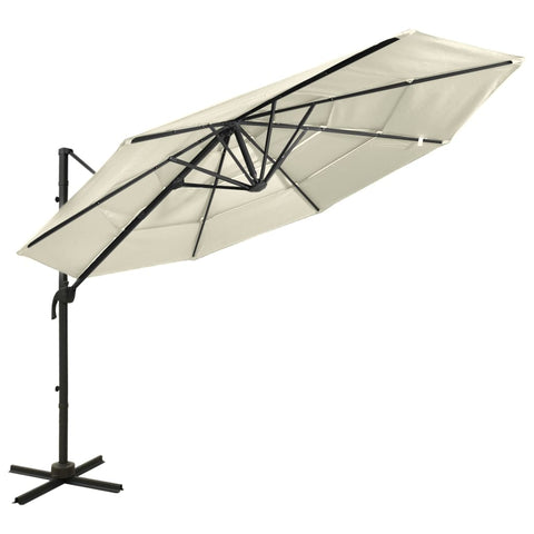 4-Tier Garden Parasol with Aluminium Pole Sand 3x3 m 313828