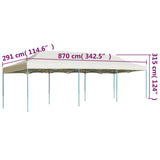 Folding Pop-up Party Tent 3x9 m Cream 44974