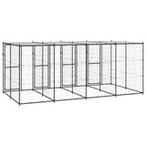 Outdoor Dog Kennel Steel with Roof 9.68 m 3082251