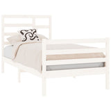 Bed Frame without Mattress White Solid Wood 90x190 cm Single 3105826