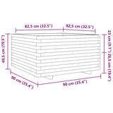 Garden Planter 90x90x49.5 cm Solid Wood Pine 3282534