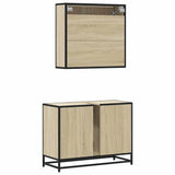 2 Piece Bathroom Furniture Set Sonoma Oak Engineered Wood 3300931