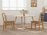 Dining Chair 2 pcs Natural Solid Rubber Wood 42020495