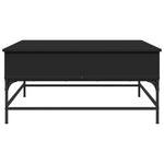 ZNTS Coffee Table Black 95x95x45 cm Engineered Wood and Metal 3217064