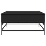 ZNTS Coffee Table Black 95x95x45 cm Engineered Wood and Metal 3217064