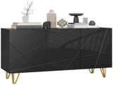 Modern Luxe High Gloss Sideboard, with Hairpin Legs - Black T3398P377929