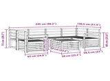Outdoor Sofa Set 7 pcs Natural Solid Acacia Wood 3374449