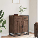 Sideboard Brown Oak 68x35x76 cm Engineered Wood and Metal 848983