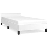 Bed Frame without Mattress White Twin Faux Leather 347526