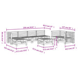 8 Piece Garden Lounge Set Solid Wood Pine 3186578