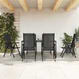Garden Dining Set Black Powder-coated aluminium, WPC, Textilene 3200603