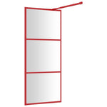 Walk-in Shower Wall with Clear ESG Glass Red 80x195 cm 154934