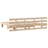 Bed Frame with Headboard Brown 200 x 200 cm Solid Pine Wood 3385676