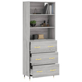 Highboard Grey Sonoma 69,5x34x180 cm Engineered Wood 3189363