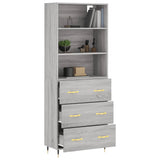 Highboard Grey Sonoma 69.5x34x180 cm Engineered Wood 3189363