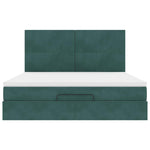 Ottoman Bed with Mattresses Dark Green 160x200cm Velvet 3313412