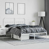 Metal Bed Frame without Mattress with Headboard White 135x190cm 352626