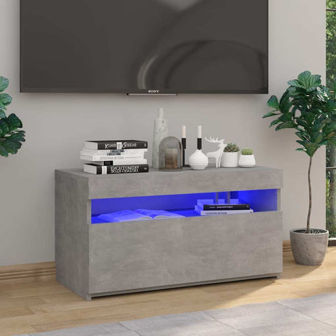 TV Cabinet with LED Lights Concrete Grey 75x35x40 cm 804399