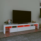 TV Cabinet with LED Lights White 230x36.5x40 cm 3152786
