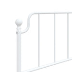 Metal Bed Frame without Mattress with Headboard White 80x200cm 373927